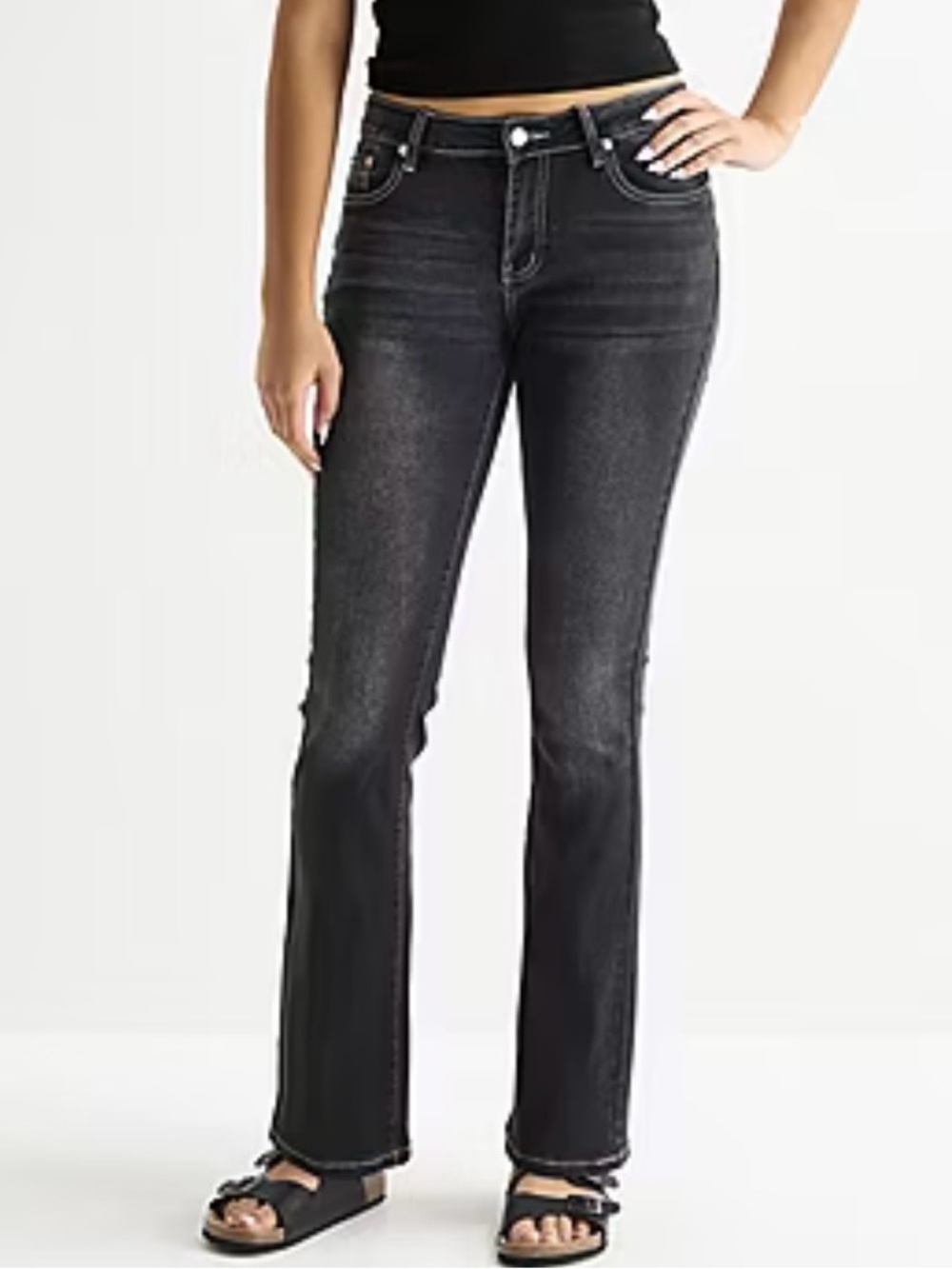 FOREVER21 Womens Juniors Low Rise Bootcut Jean Size 0